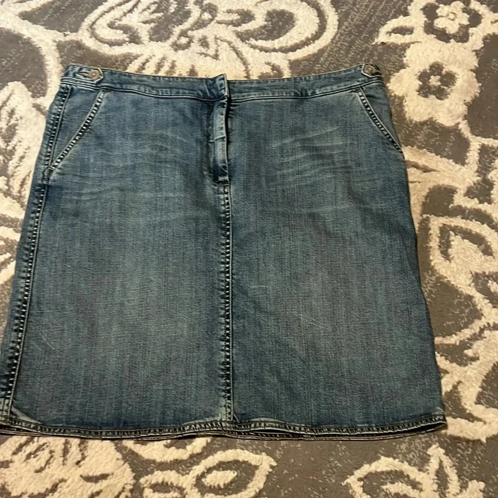 Lands' End Blue Denim Skirt